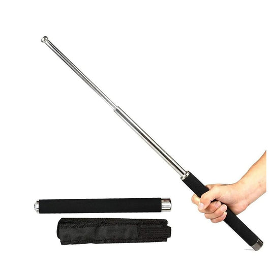 Stainless Steel Self-Defense Foldable Pointer & Safety Hiking Stick | Compact, Extendable Wand with Comfortable Grip & Nylon Bag | Ideal for Car, Office, Indoor & Outdoor Use GenzVybs