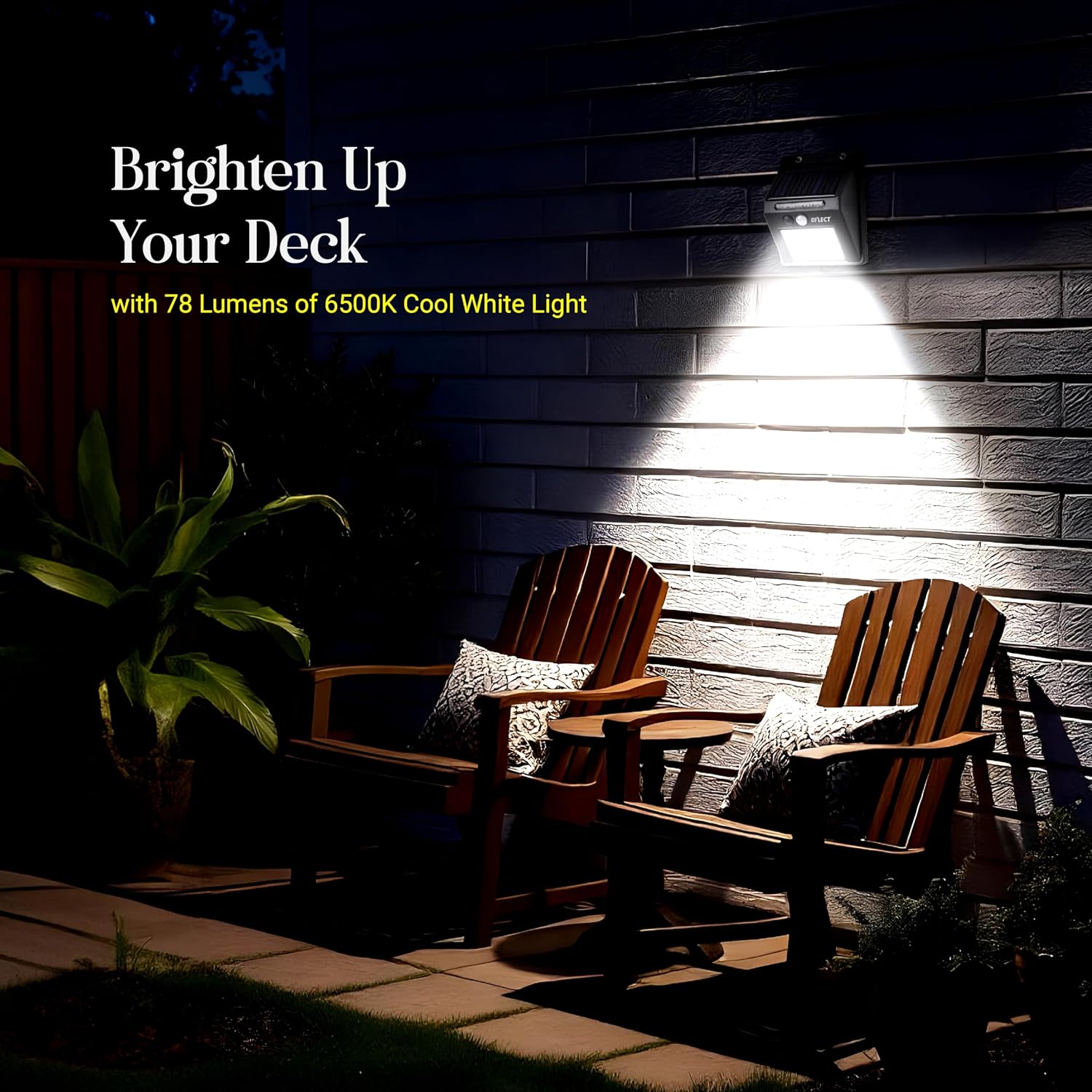 Eco Motion Sensor Solar Wall Light for Gate, Garden, Home Entrance, Parking, Terrace | 3 in 1 Modes, IP64 Waterproof, Upto 10 Hr Runtime, Easy Installation Bright Cool White GenzVybs